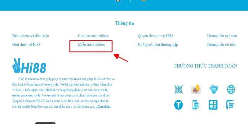 Giới thiệu miễn trách nhiệm tại nhà cái Hi88