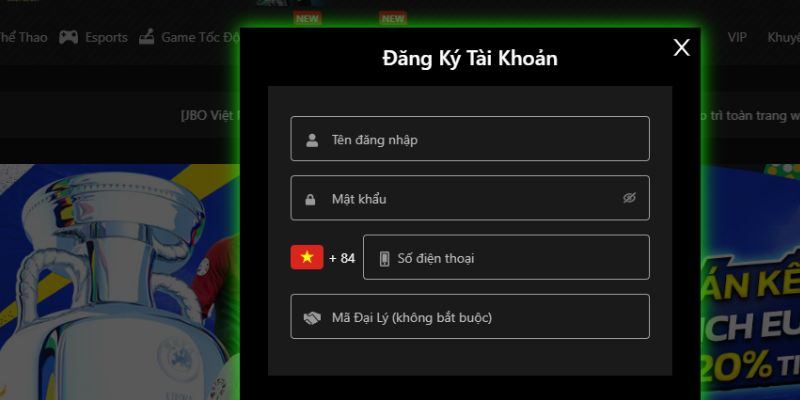 Đăng ký tài khoản đơn giản tại Vn88